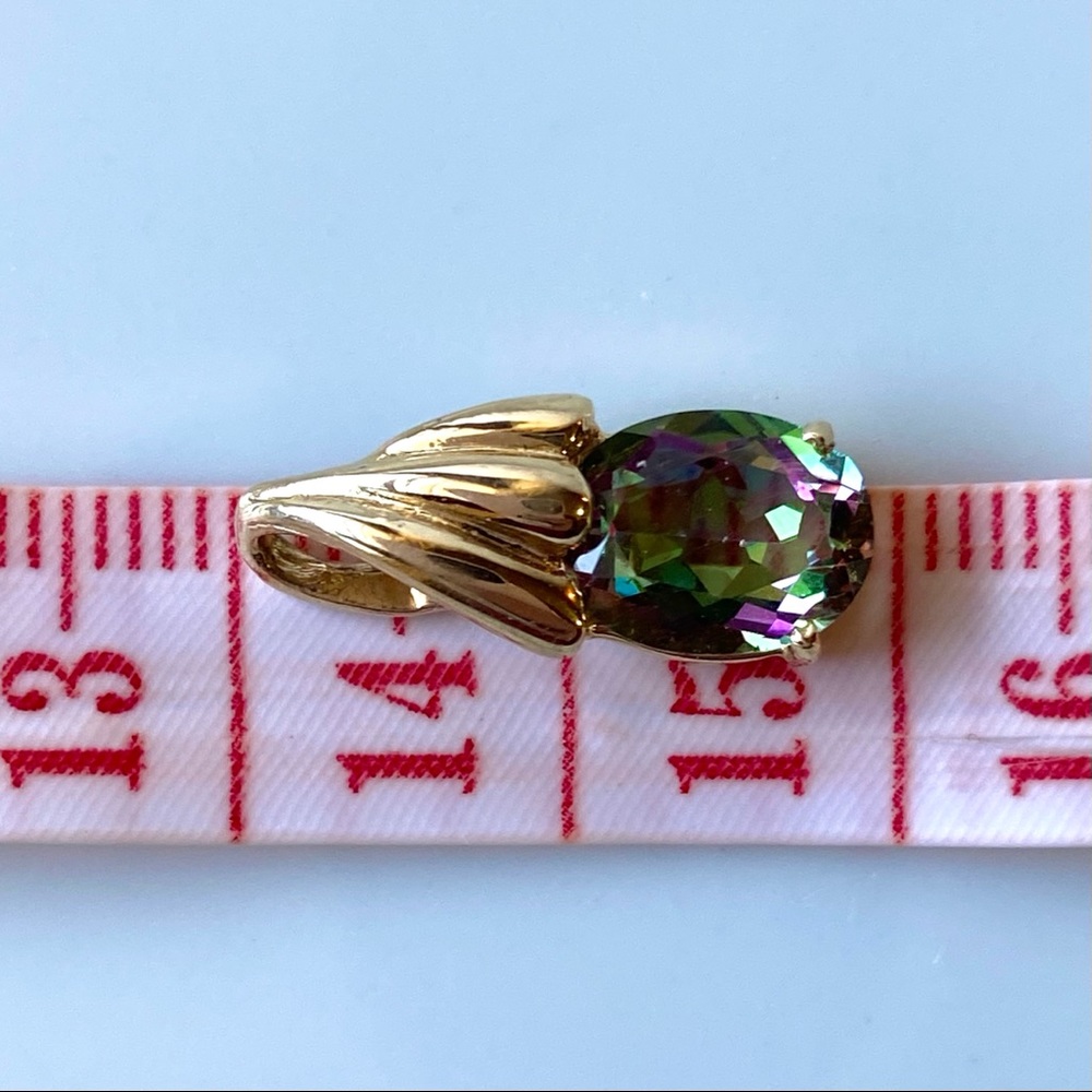 Elegant Gold and Multicolor Pendant Necklace - Picture 10 of 17